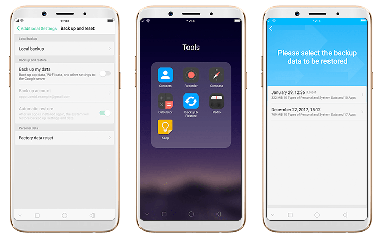 Restore deleted OPPO data from local backup
